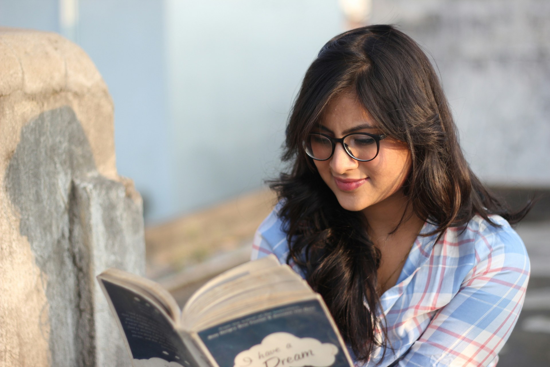 Researcher reading